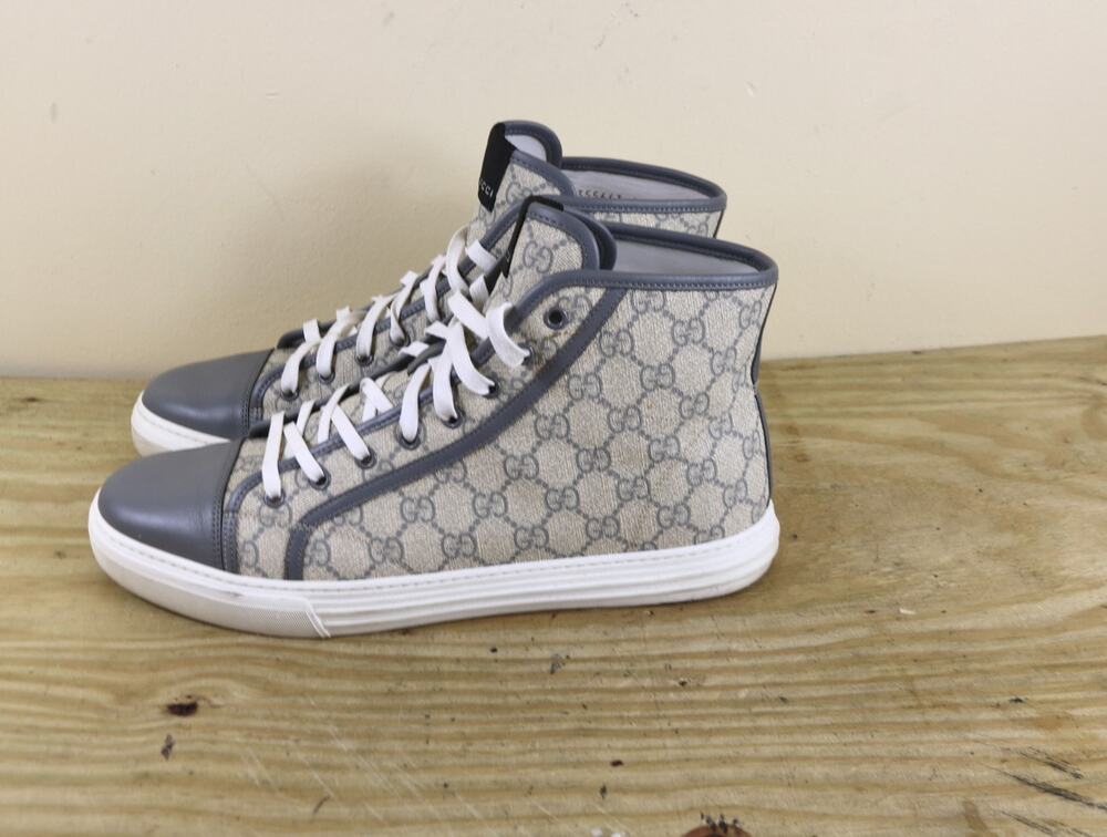 Gucci Sneakers 10 G 10.5 California GG Supreme Gray Leather Canvas